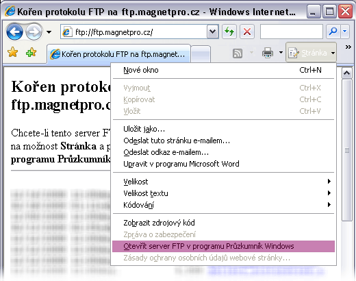 N�vod na p�ipojen� pomoc� FTP IE7 3/3